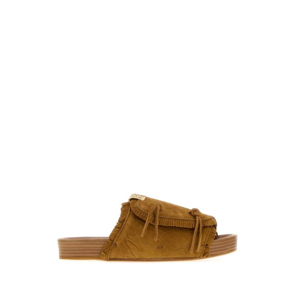 Visvim Men Camel Suede Christo Slippers